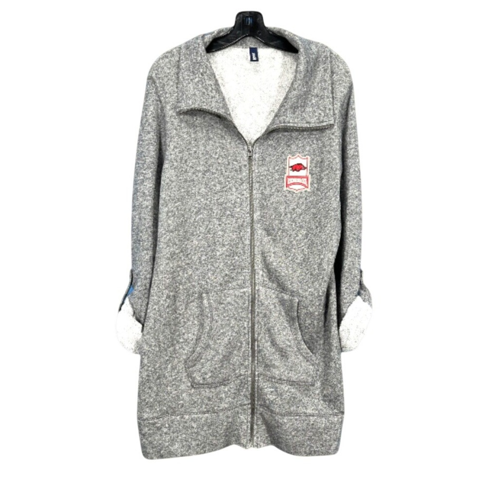 GEAR FOR SPORTS Women's GRAY Sweater Knit ARKANSAS RAZORBACKS Full-Zip JACKET XL